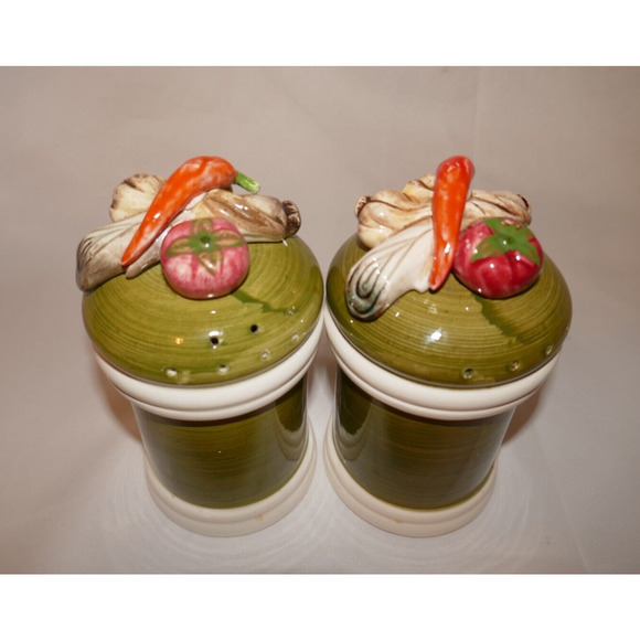 Vintage Arnart 5th Avenue Garden Harvest Salt Pepper Shakers Hand Painted #1901 - Picture 6 of 10